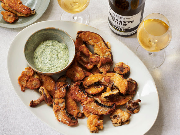 Battered Mushrooms and Dill Mayonnaise